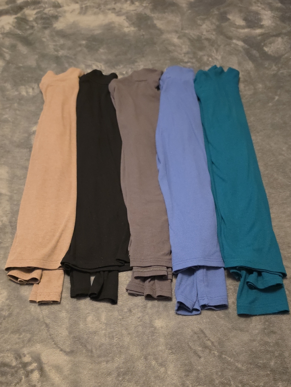 👕4 Large + 1 XL Ribbed Mockneck Long Sleeve Shirt Bundle Lot